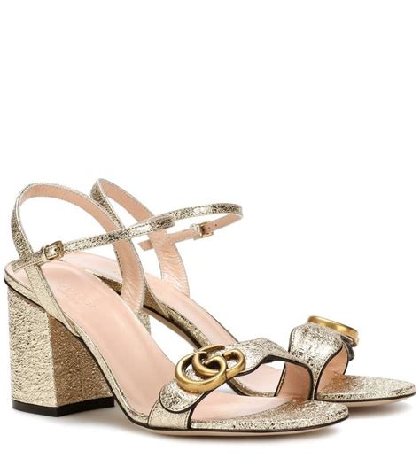 gold gucci sandal heels|Gucci closed toe sandals.